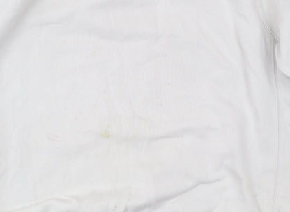 Nike Unisex White Pullover Sweatshirt L Logo Cotton Blend