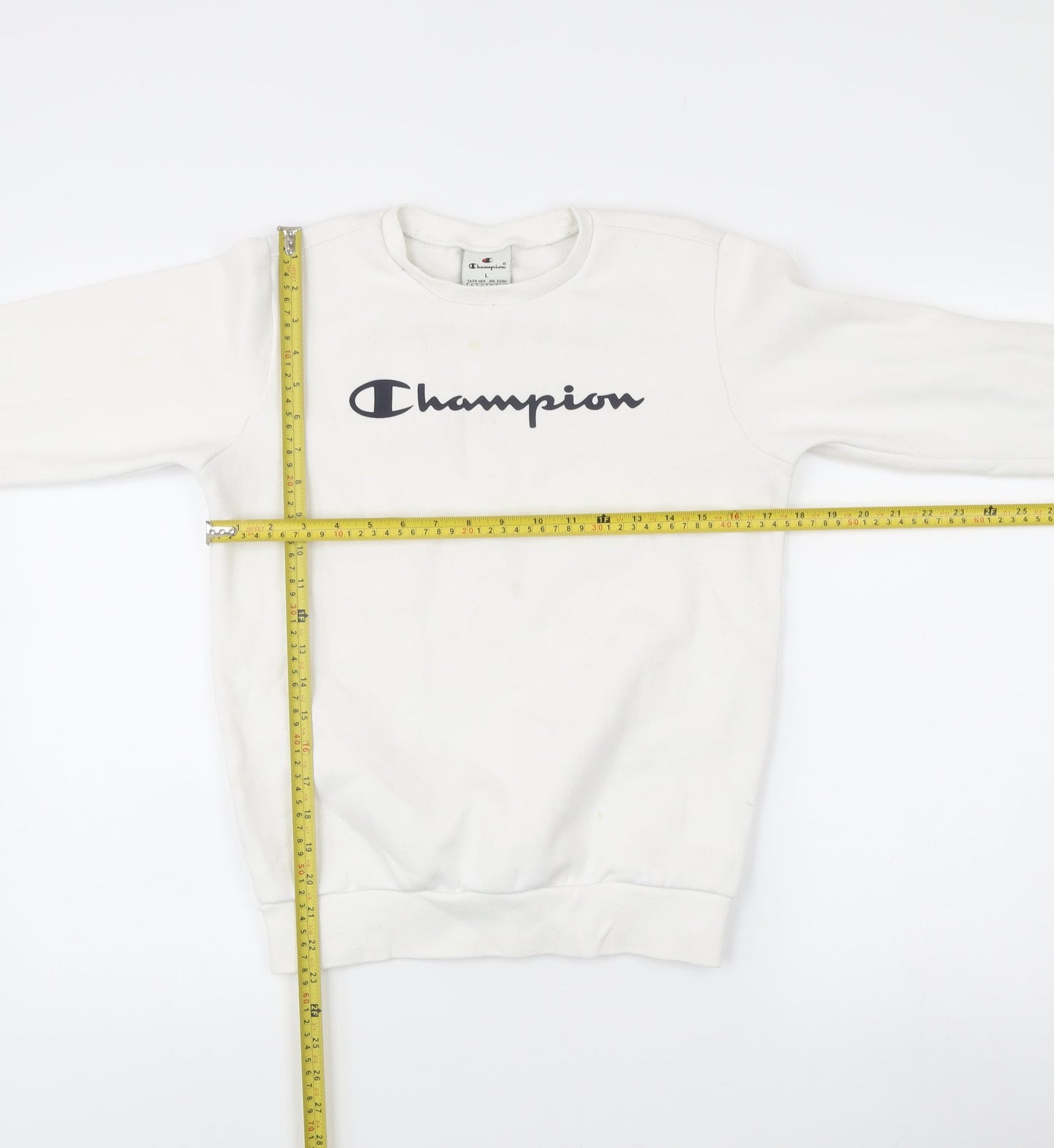 Champion Girls White Logo Sweatshirt 11-12 Years Crew Neck Pullover