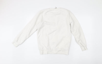 Champion Girls White Logo Sweatshirt 11-12 Years Crew Neck Pullover