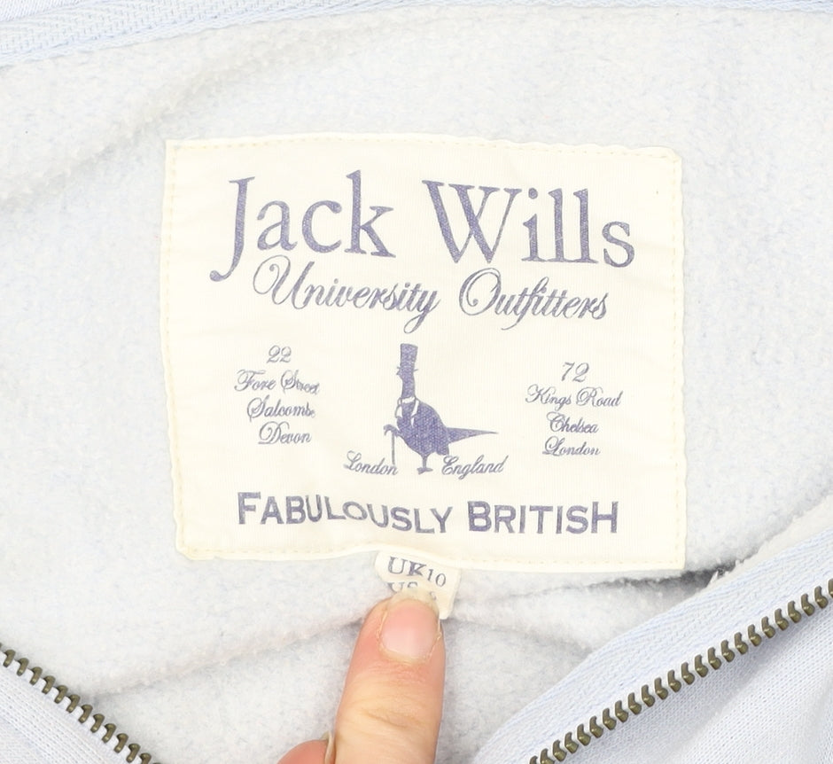 Womens UK Size 10 Jack Wills Blue Full Zip Hoodie