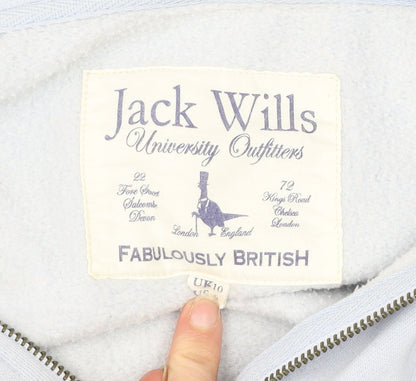 Womens UK Size 10 Jack Wills Blue Full Zip Hoodie