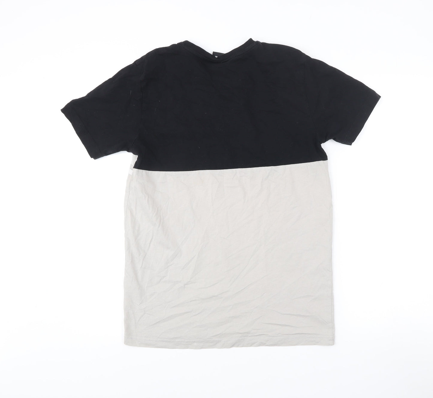 Nicce Men’s Black Beige Small Colourblock Logo T-Shirt