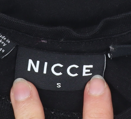 Nicce Men’s Black Beige Small Colourblock Logo T-Shirt