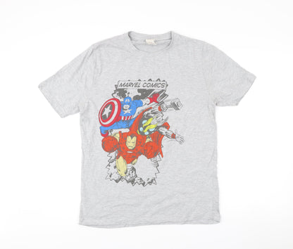 Marvel Men’s Grey Medium Short Sleeve Comics Graphic T-Shirt