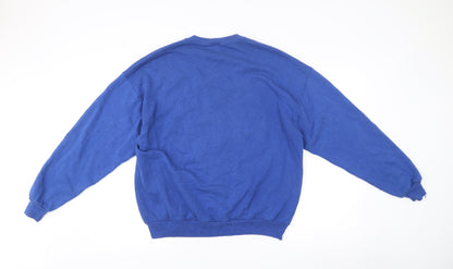 Mens UK Size XL JERZEES Blue Pullover Sweatshirt