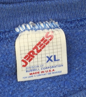 Mens UK Size XL JERZEES Blue Pullover Sweatshirt