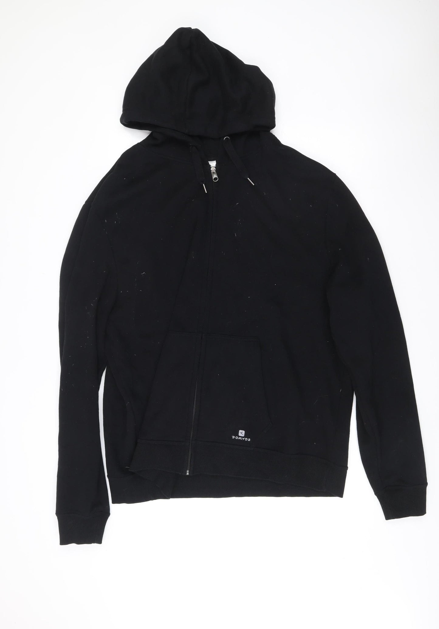 Mens UK Size L Oxylane Black Full Zip Hoodie