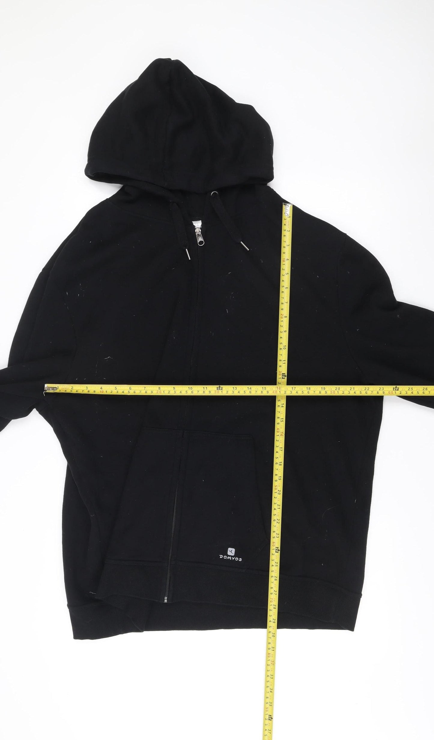 Mens UK Size L Oxylane Black Full Zip Hoodie