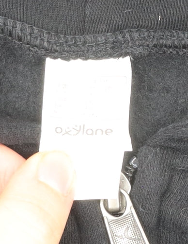 Mens UK Size L Oxylane Black Full Zip Hoodie