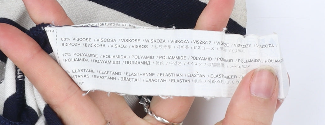 MNG Collection Women’s Navy White Stripe Sheath Dress Size 10