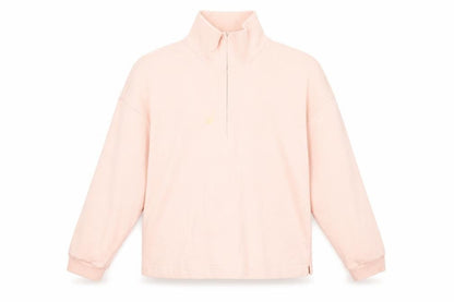 & Other Stories Women Pink S Sweatshirt 1/4 Zip High Neck Cotton Blend
