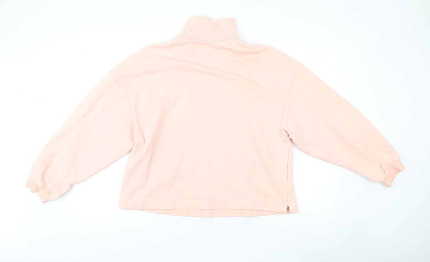 & Other Stories Women Pink S Sweatshirt 1/4 Zip High Neck Cotton Blend