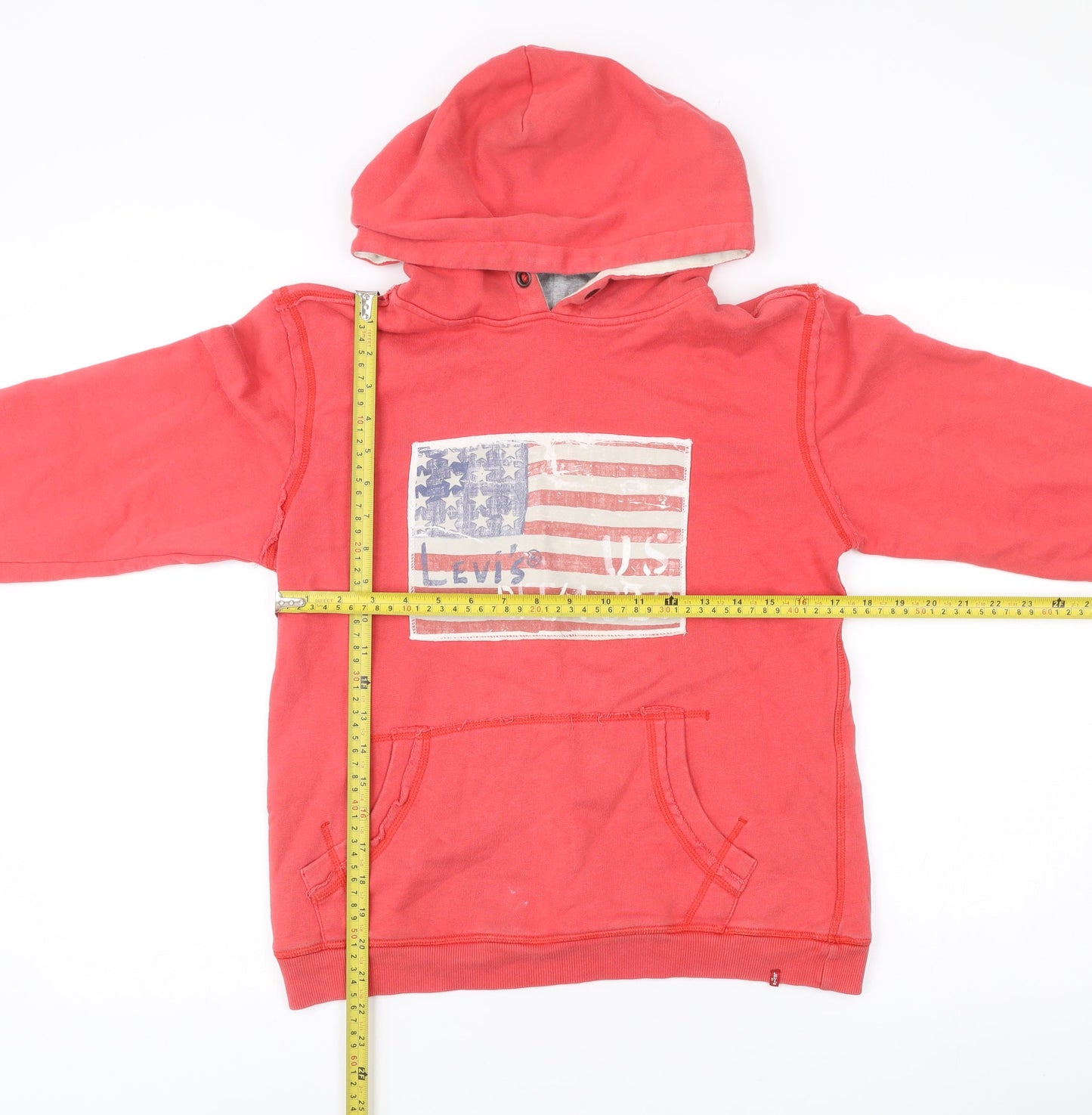Levi's Teens Red Pullover Hoodie Size 14 Logo Graphic Cotton