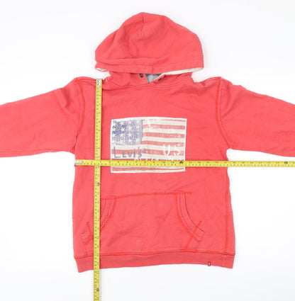 Levi's Teens Red Pullover Hoodie Size 14 Logo Graphic Cotton
