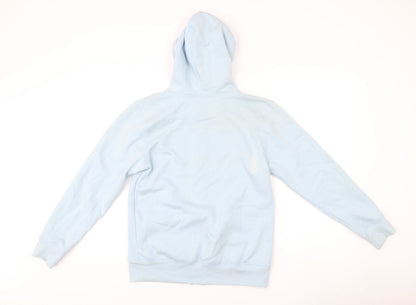 Converse Girls Blue Full Zip Hoodie 12-13 Years Cotton Blend Logo