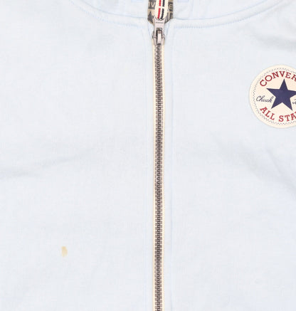 Converse Girls Blue Full Zip Hoodie 12-13 Years Cotton Blend Logo