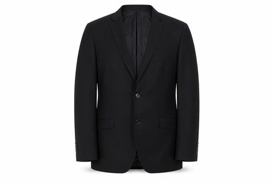 Burton Mens Black Wool Blend Blazer Jacket 42R Notch Lapel Business