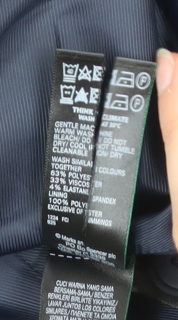 Marks and Spencer Women’s Blue Blazer Jacket Size 10 Regular Notch Lapel