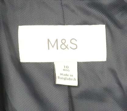 Marks and Spencer Women’s Blue Blazer Jacket Size 10 Regular Notch Lapel