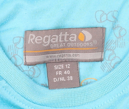 Regatta Womens Blue Size 12 Active T-Shirt Short Sleeve Outdoor Top