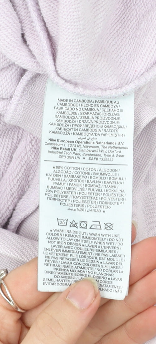 Nike Women’s Pink 1/2 Zip Sweatshirt L Loose Fit Logo Pullover