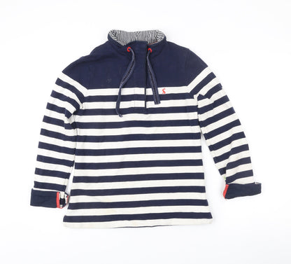 Joules Women’s Blue Striped Henley Sweatshirt Size 10 Cotton