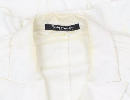 Betty Barclay Womens White Cotton Blend Suit Jacket Size 12