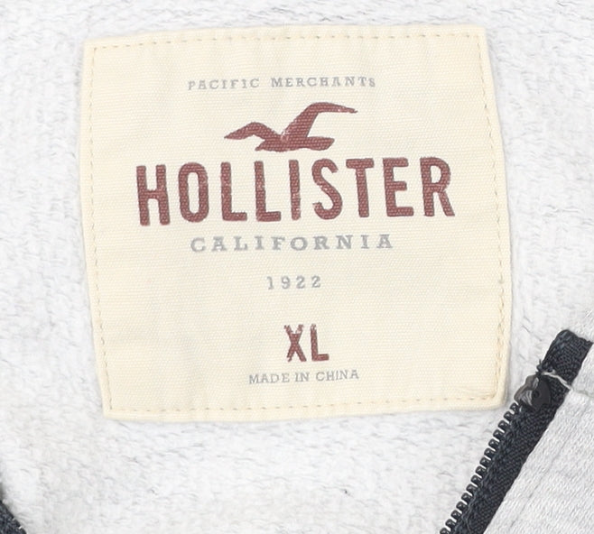 Mens UK Size XL Hollister Multicoloured 1/2 Zip Hoodie