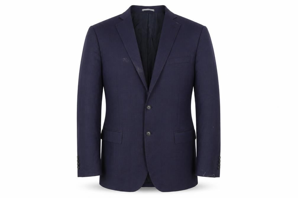 Marks and Spencer Mens Blue Blazer Jacket 44L Regular Fit Wool Blend