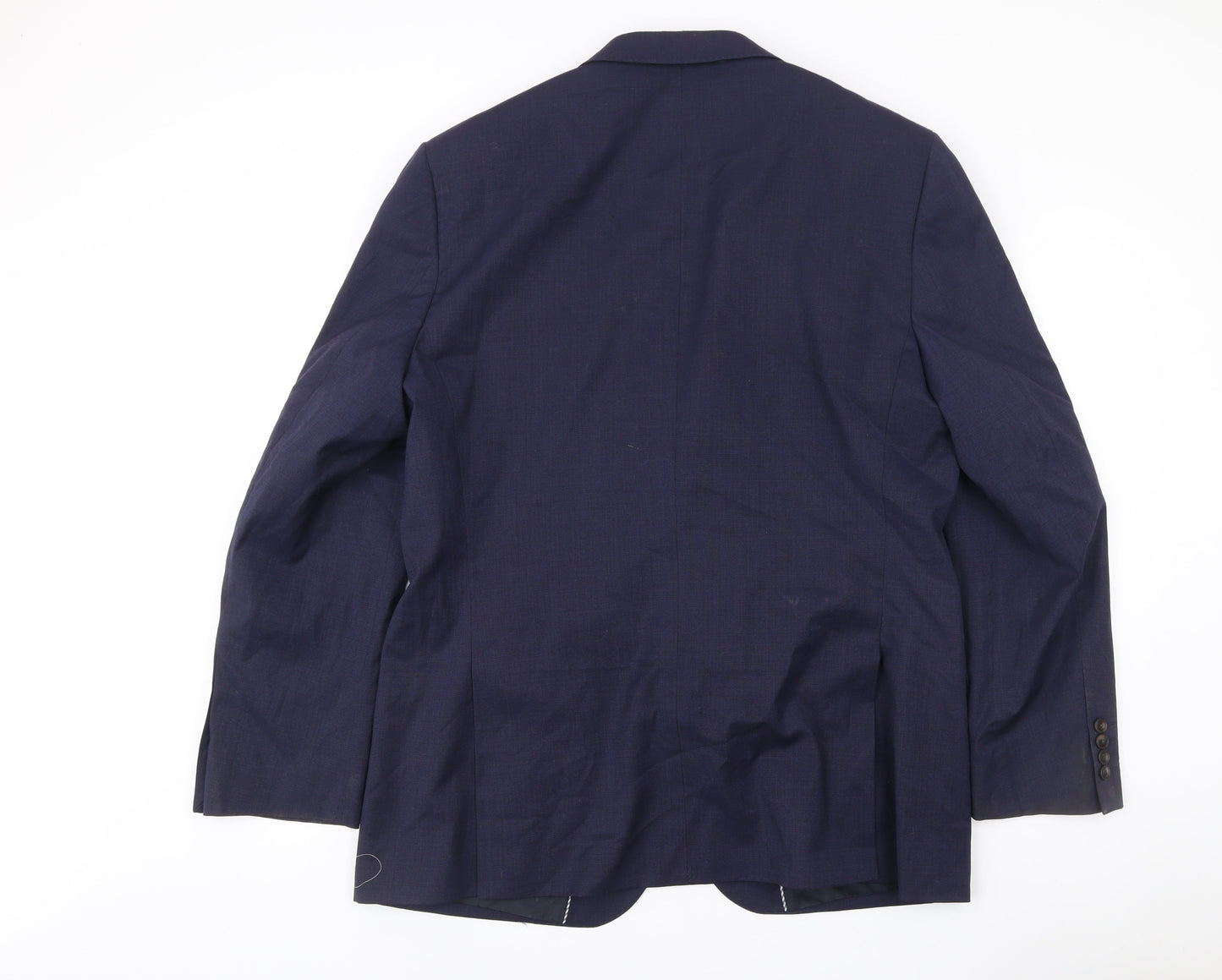 Marks and Spencer Mens Blue Blazer Jacket 44L Regular Fit Wool Blend