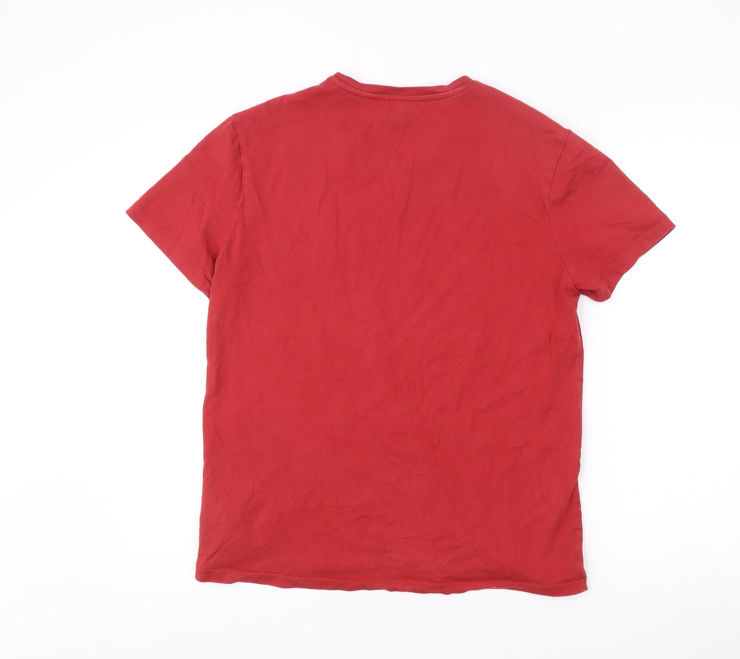 Ralph Lauren Men’s Red V-Neck Cotton T-Shirt Size S