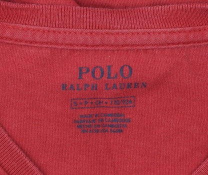 Ralph Lauren Men’s Red V-Neck Cotton T-Shirt Size S