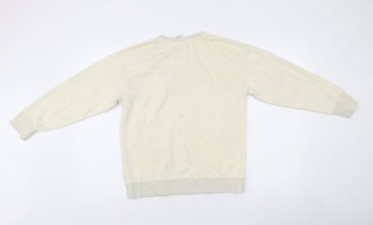 Nike Unisex Ivory L Pullover Sweatshirt Crew Neck Cotton Blend