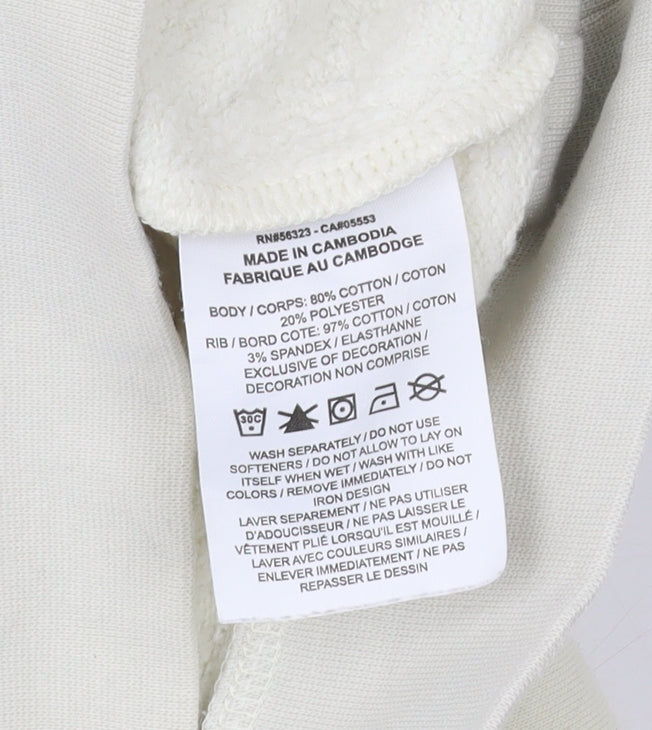 Nike Unisex Ivory L Pullover Sweatshirt Crew Neck Cotton Blend