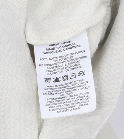 Nike Unisex Ivory L Pullover Sweatshirt Crew Neck Cotton Blend