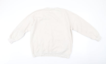 H&M Women’s White Mickey Mouse Disney Sweatshirt Size S Cotton Blend