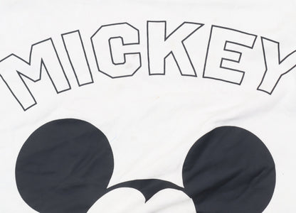 H&M Women’s White Mickey Mouse Disney Sweatshirt Size S Cotton Blend