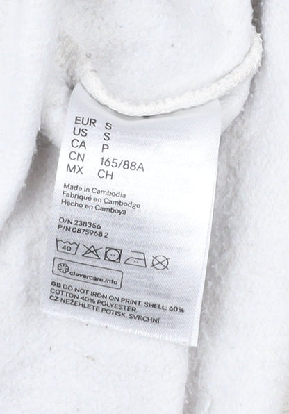 H&M Women’s White Mickey Mouse Disney Sweatshirt Size S Cotton Blend