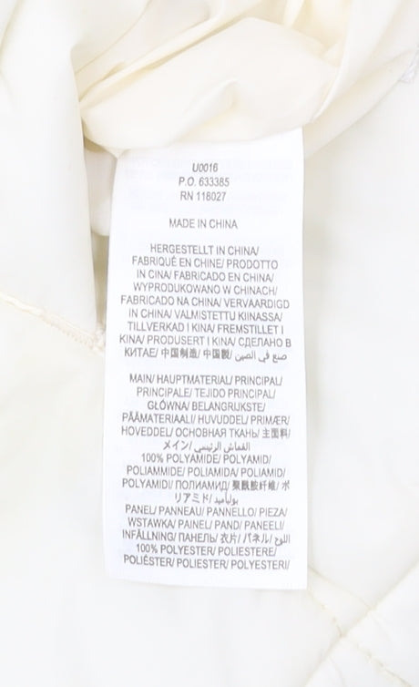 Boden Women’s Ivory Rainbow Puffer Waistcoat UK 8 Regular Zip Sleeveless