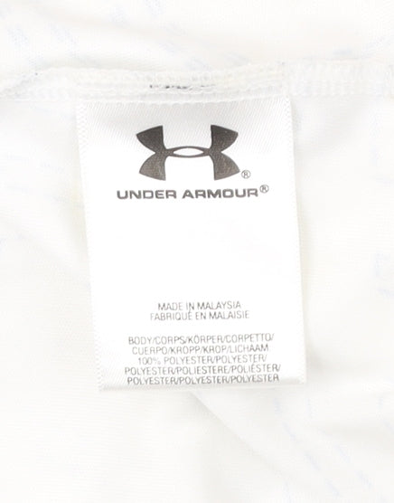 Under Armour Men’s White Polo Shirt M Athletic Fit Golf Sportswear