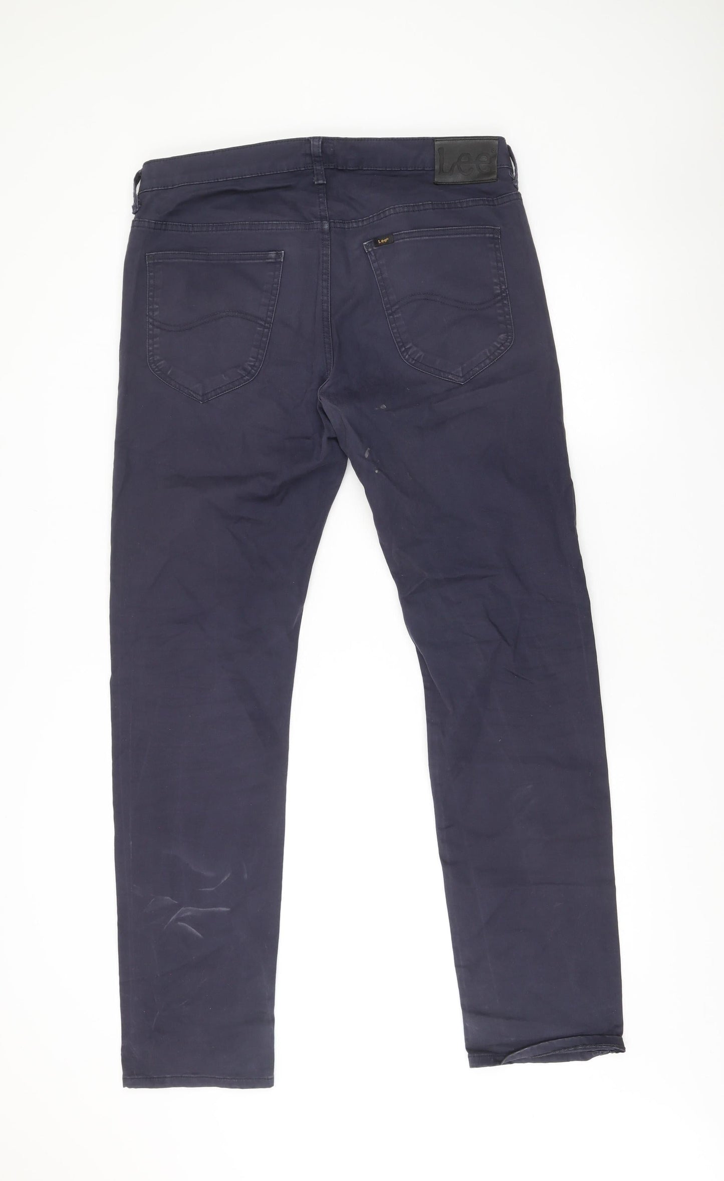 Lee Men’s Blue Chino Daren Zip Fly Trousers W34 L32 Regular Fit