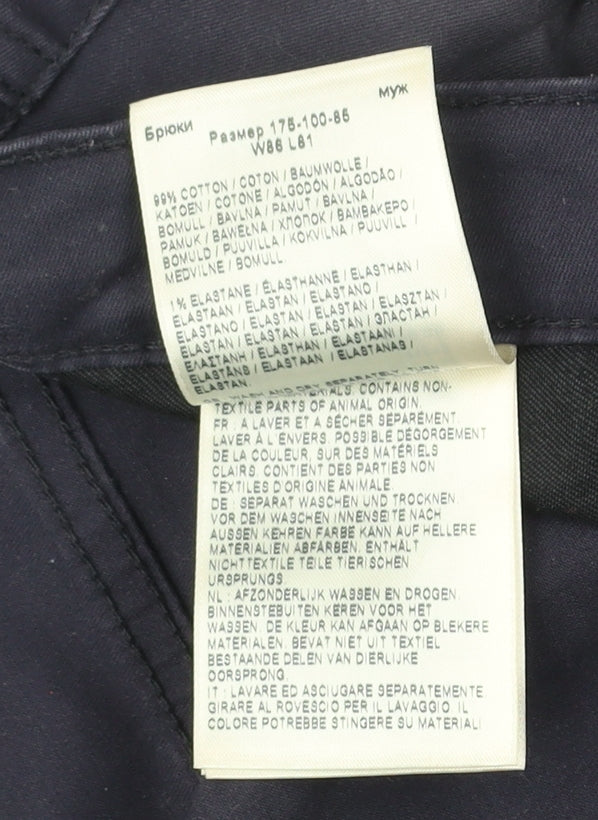 Lee Men’s Blue Chino Daren Zip Fly Trousers W34 L32 Regular Fit