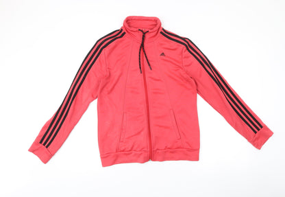 Adidas Mens Red Track Jacket L Full Zip Climalite Activewear