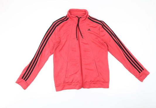 Adidas Mens Red Track Jacket L Full Zip Climalite Activewear