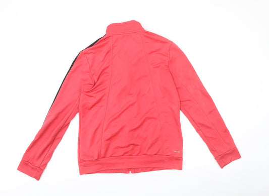 Adidas Mens Red Track Jacket L Full Zip Climalite Activewear