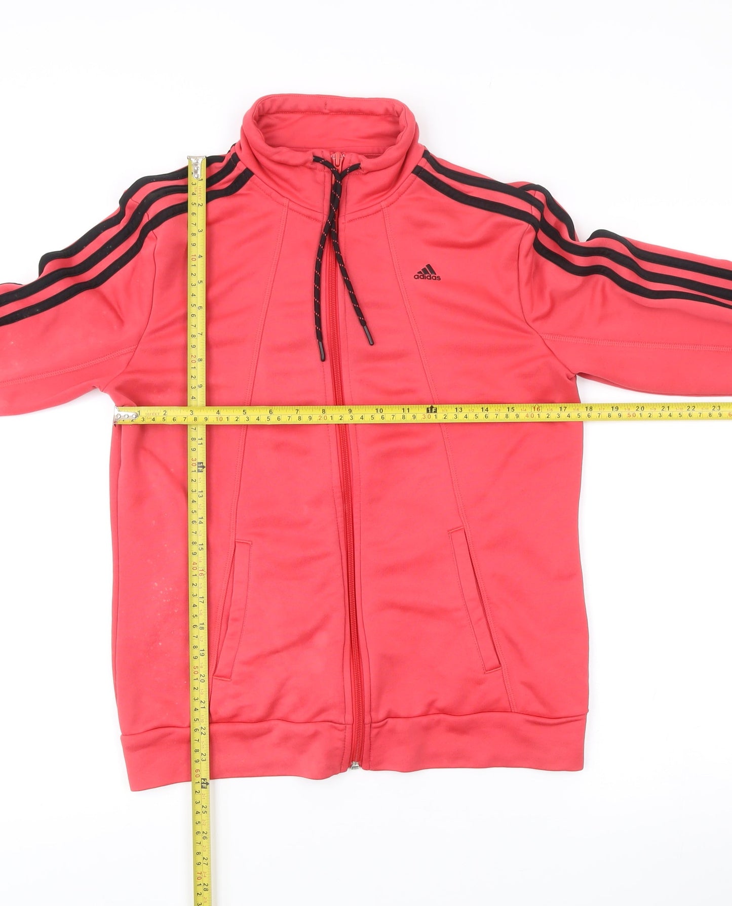 Adidas Mens Red Track Jacket L Full Zip Climalite Activewear
