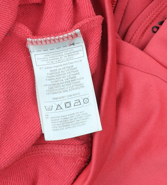 Adidas Mens Red Track Jacket L Full Zip Climalite Activewear