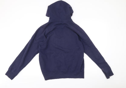 True Religion Men's Blue Pullover Hoodie Size M Graphic Print Cotton