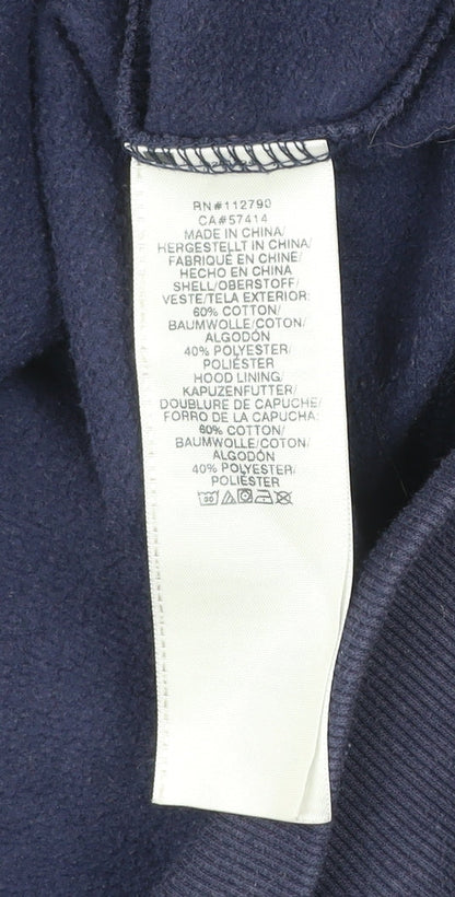 True Religion Men's Blue Pullover Hoodie Size M Graphic Print Cotton