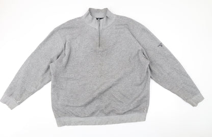 Mens UK Size 2XL James Pringle Grey 1/2 Zip Sweatshirt
